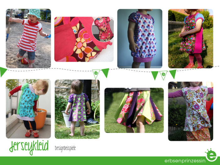 Jerseykleid für kleine Mädchen nähen: Designbeispiele