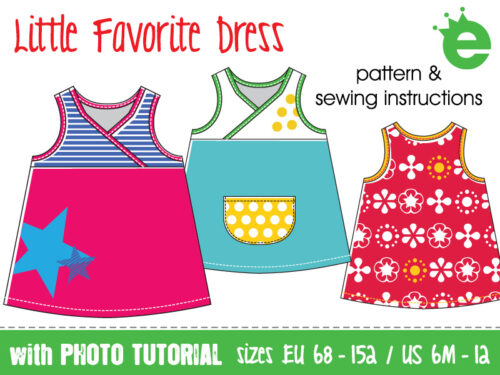 sewing pattern & tutorial: simple dress for girls cotton print at home
