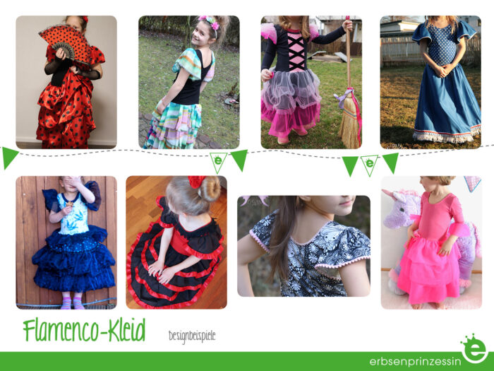 Designbeispiele: Flamencokleid für Kinder selber nähen