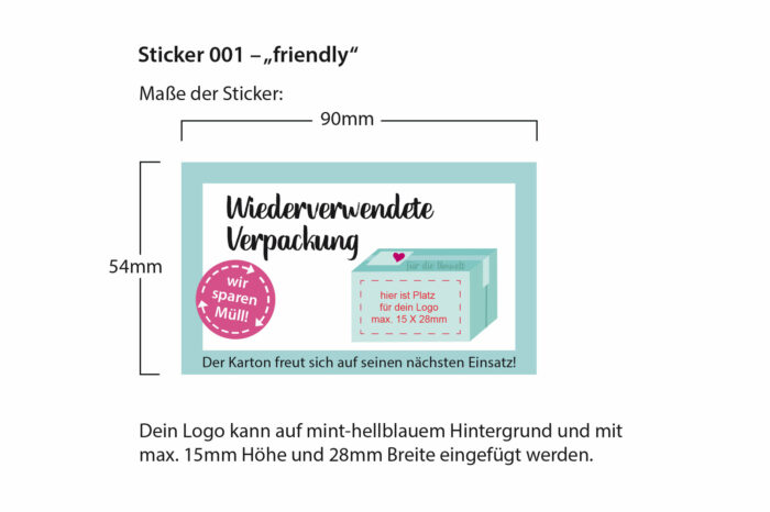 Sticker für gebrauchte Kartons mit eigenem logo